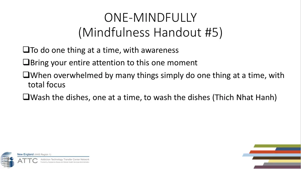 one mindfully mindfulness handout 5