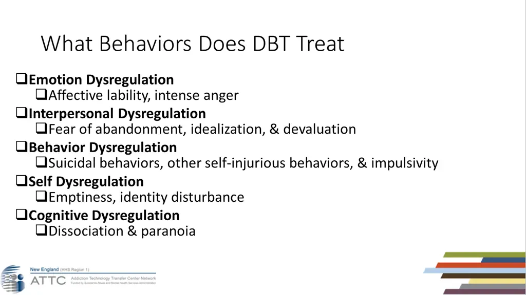 what behaviors does dbt treat
