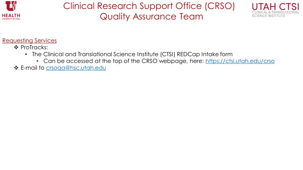 clinical research support office crso quality