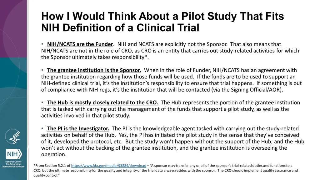 how i would think about a pilot study that fits