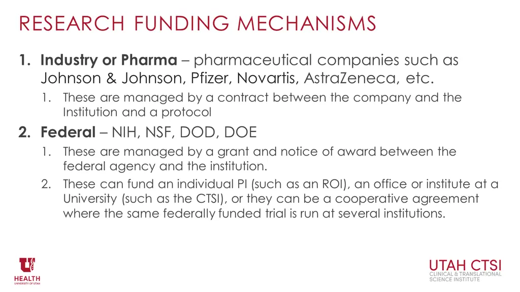research funding mechanisms