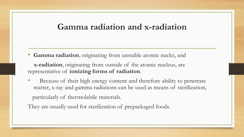 gamma radiation and x radiation