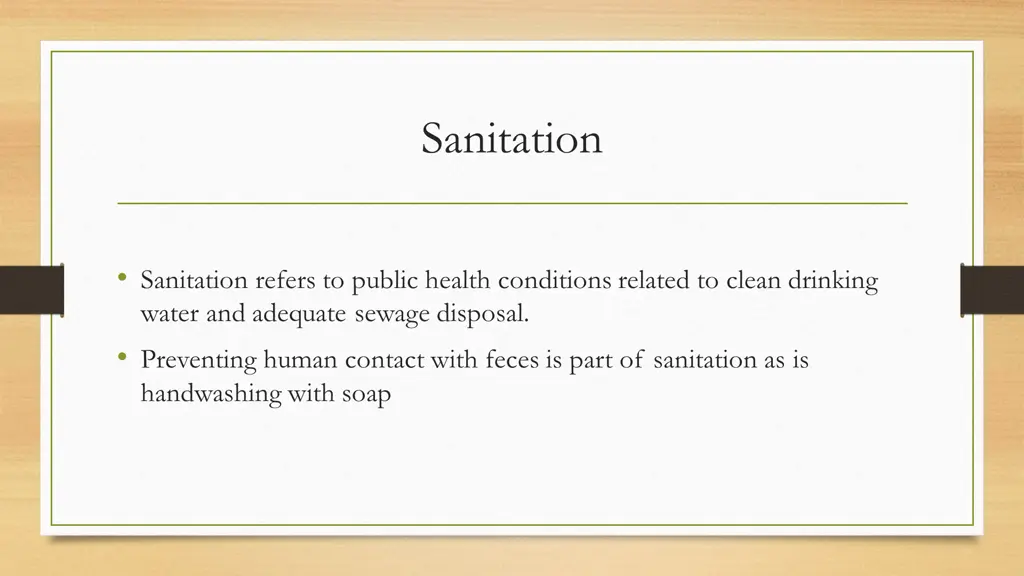 sanitation