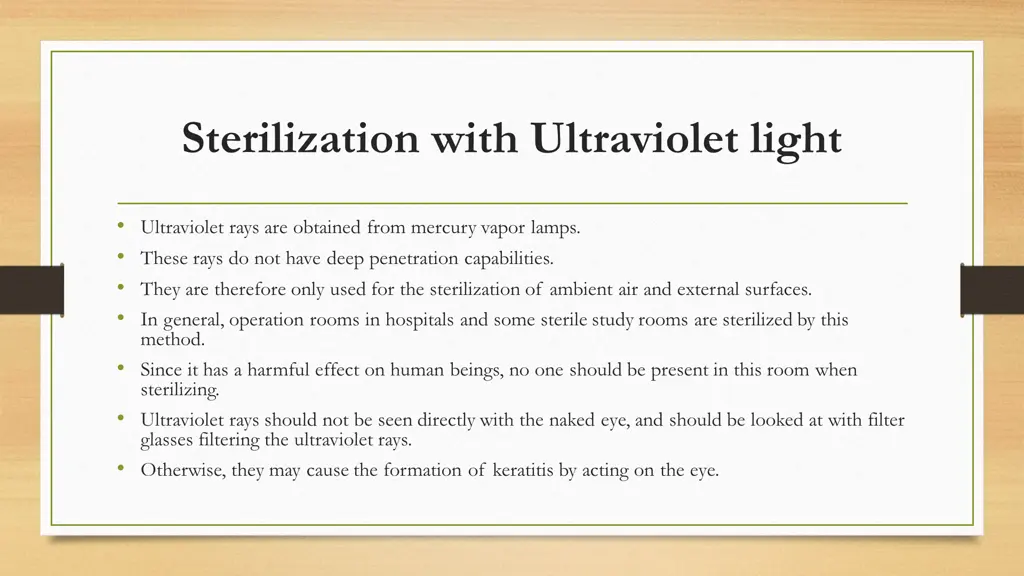 sterilization with ultraviolet light