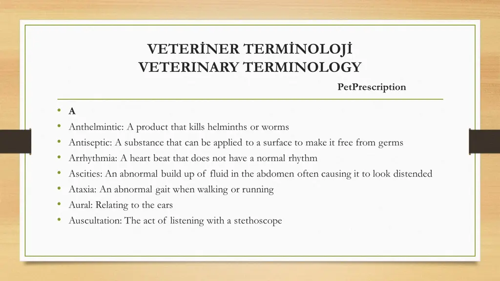 veter ner term noloj veterinary terminology