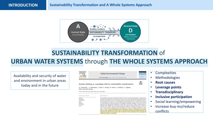 sustainability transformation and a whole systems