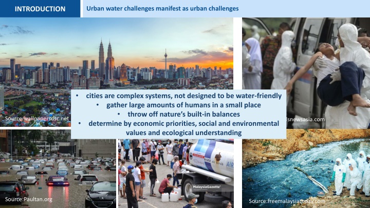 urban water challenges manifest as urban