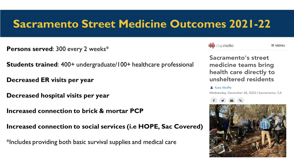 sacramento street medicine outcomes 2021 22