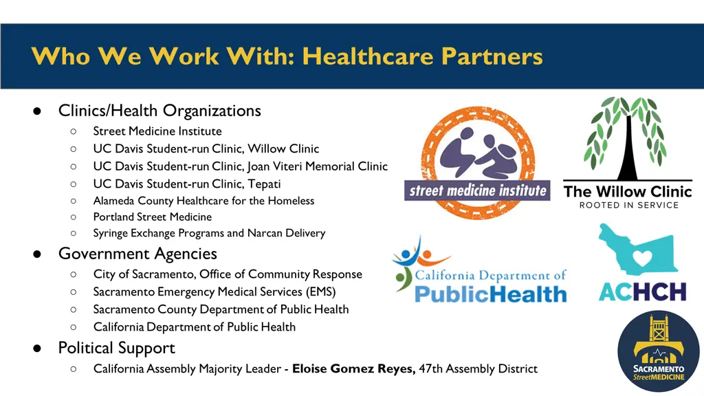 who we work with healthcare partners