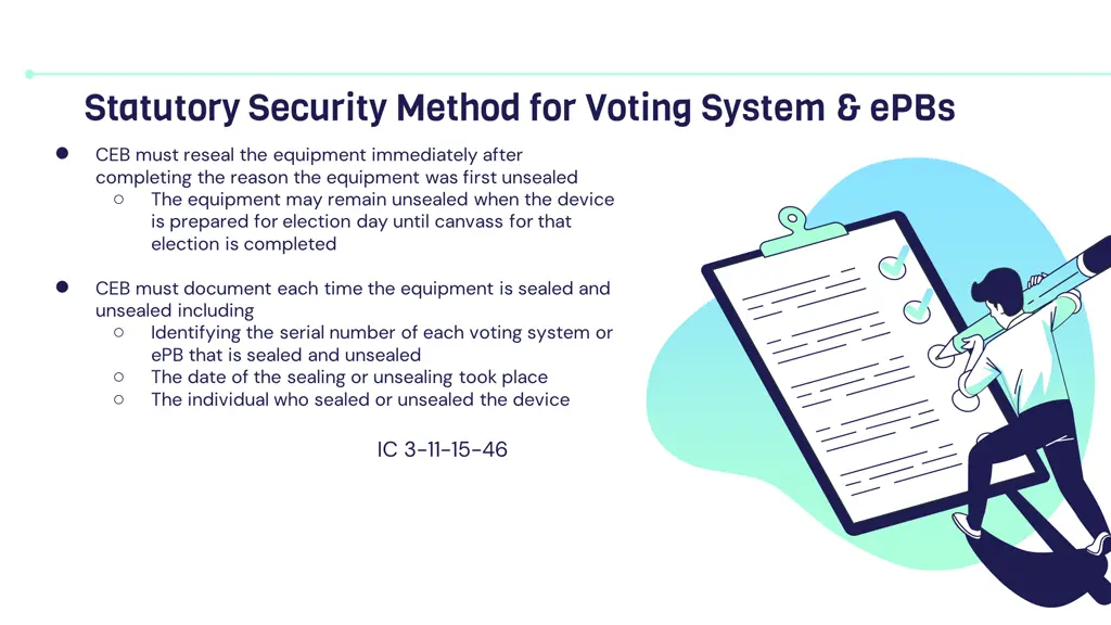 statutory security method for voting system epbs