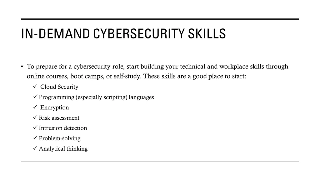 in demand cybersecurity skills