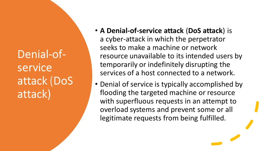 a denial of service attack dos attack is a cyber