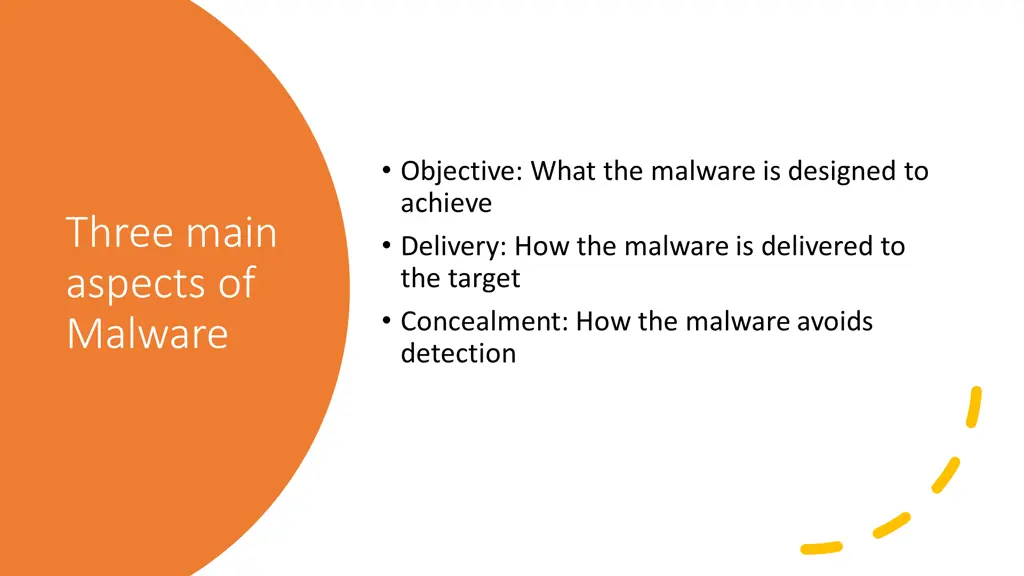 objective what the malware is designed to achieve