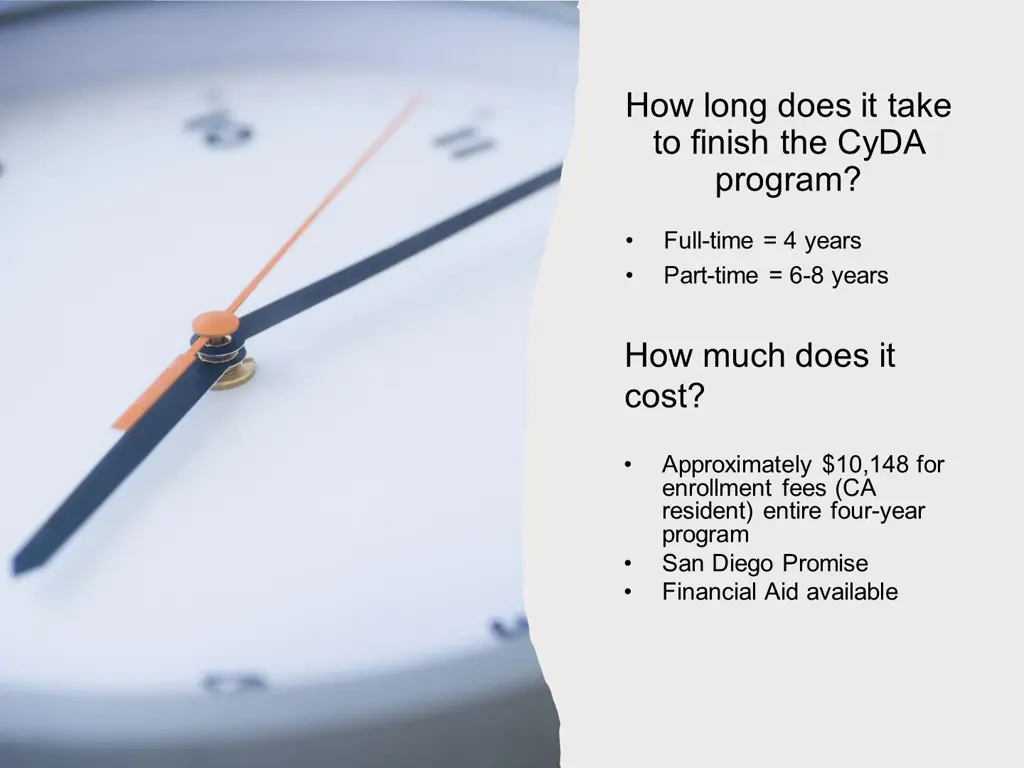 how long does it take to finish the cyda program