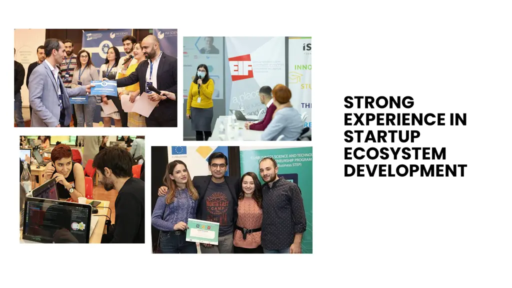 strong experience in startup ecosystem development