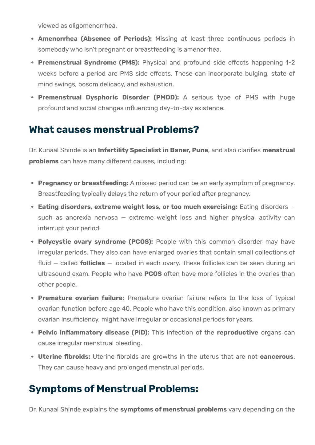 viewed as oligomenorrhea