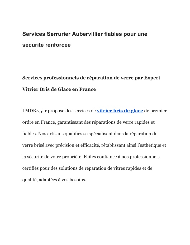 services serrurier aubervillier fiables pour une