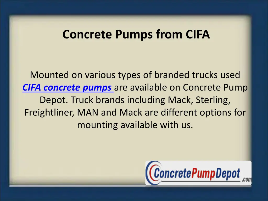 concrete pumps from cifa