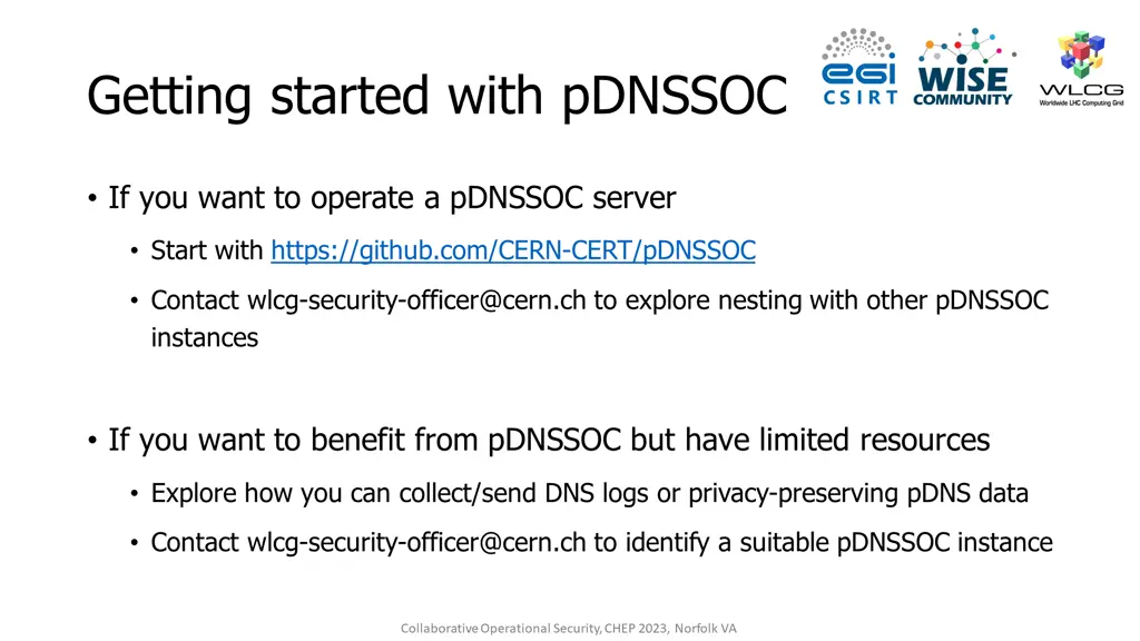 getting started with pdnssoc