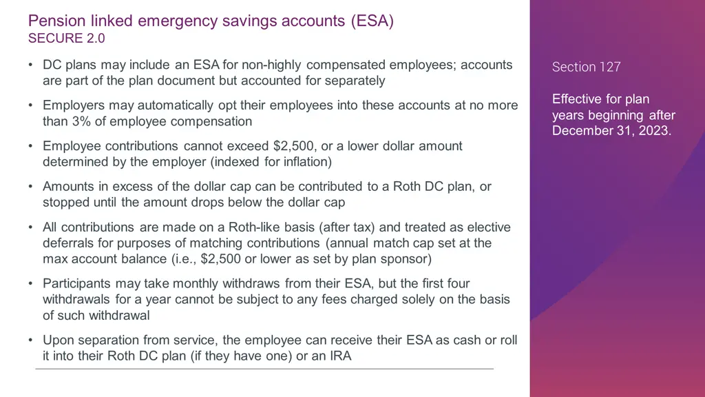 pension linked emergency savings accounts