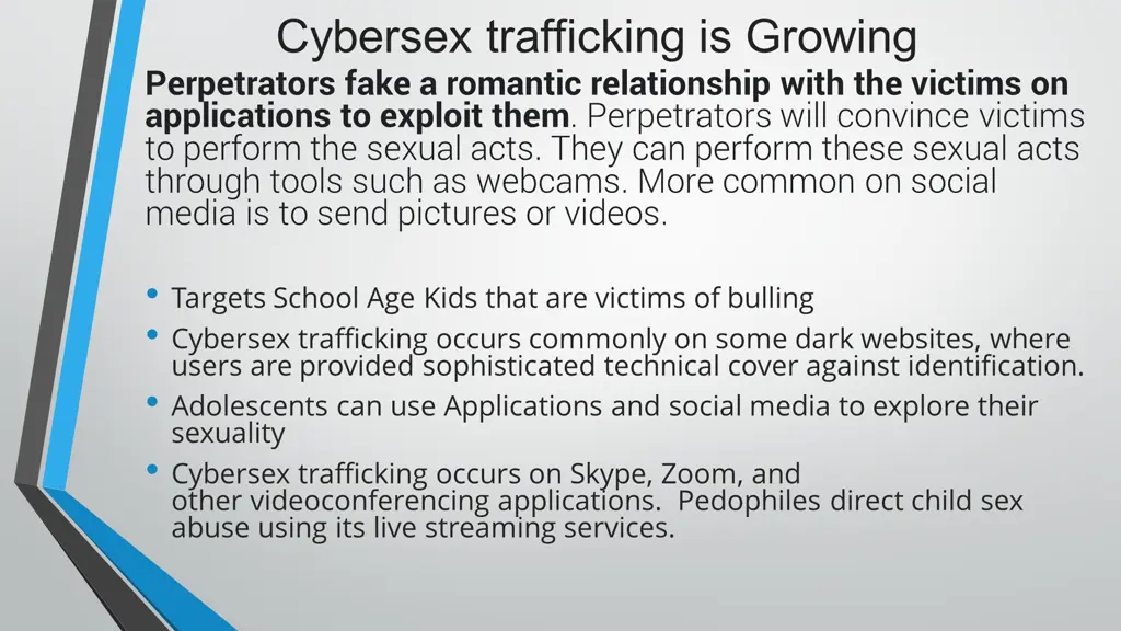cybersex trafficking is growing perpetrators fake