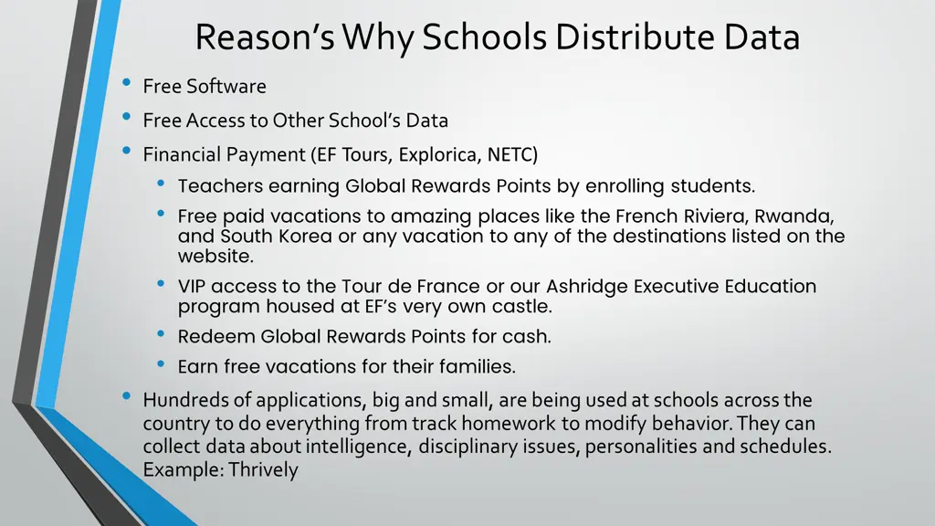 reason s why schools distribute data free