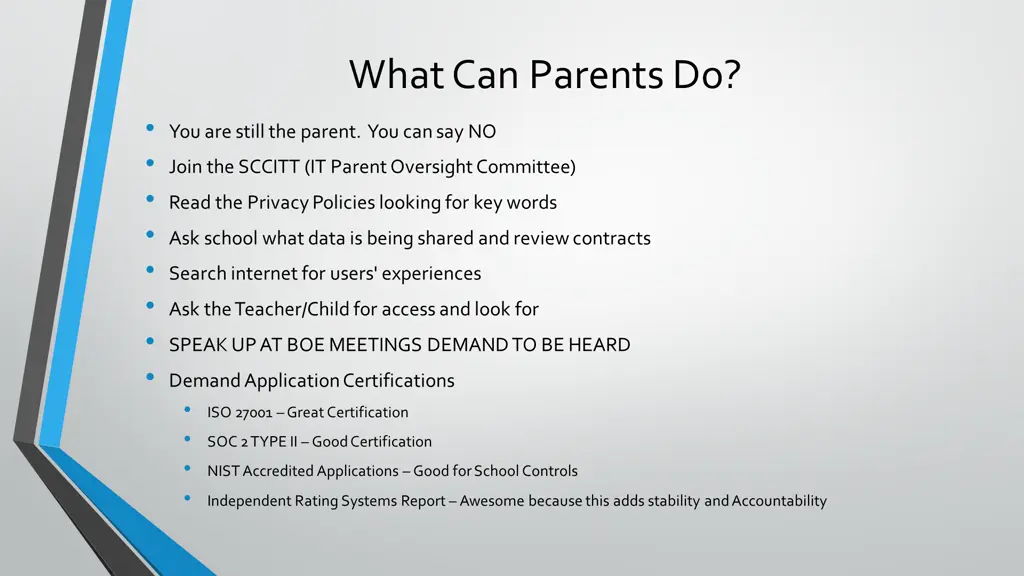 what can parents do