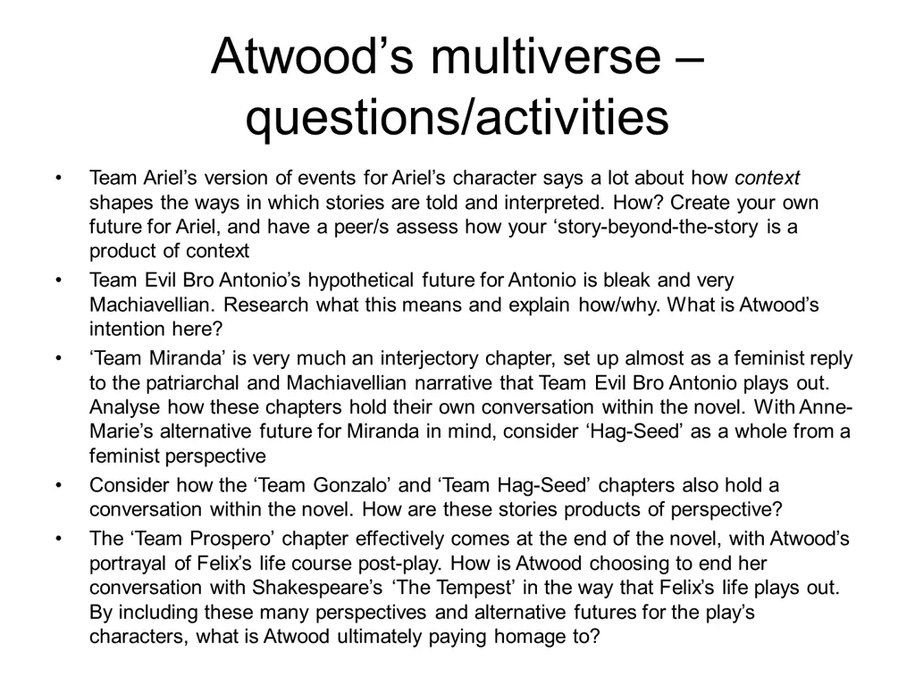 atwood s multiverse questions activities