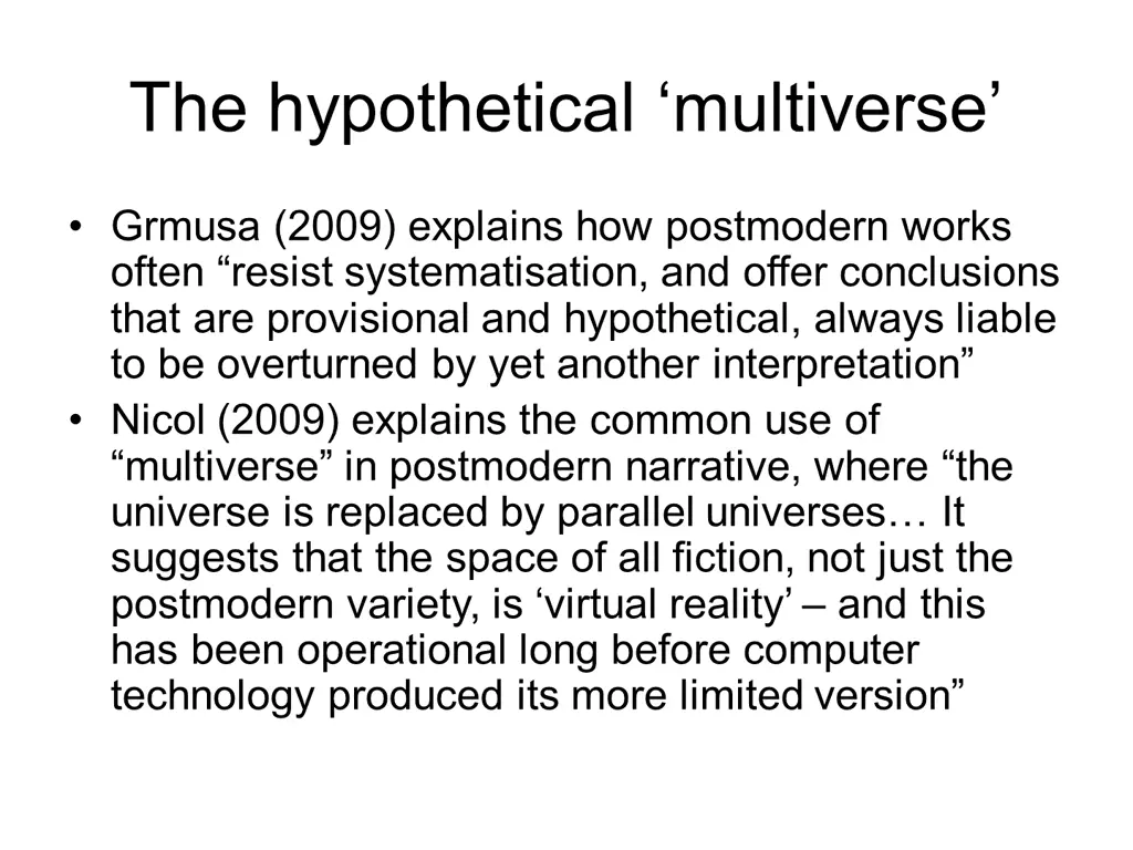 the hypothetical multiverse