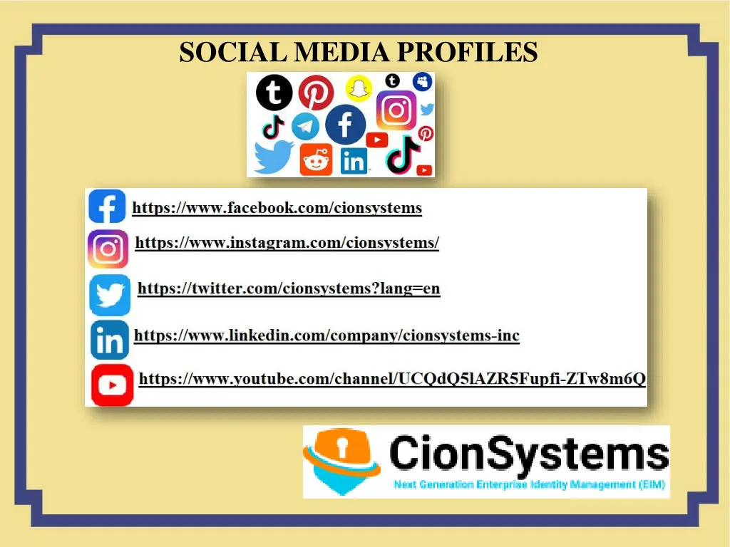 social media profiles