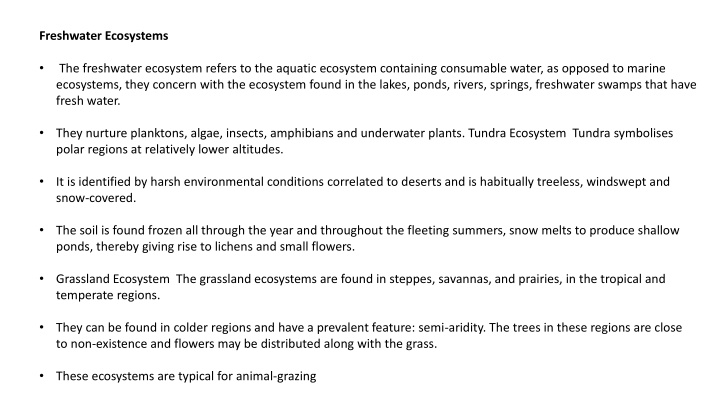 freshwater ecosystems