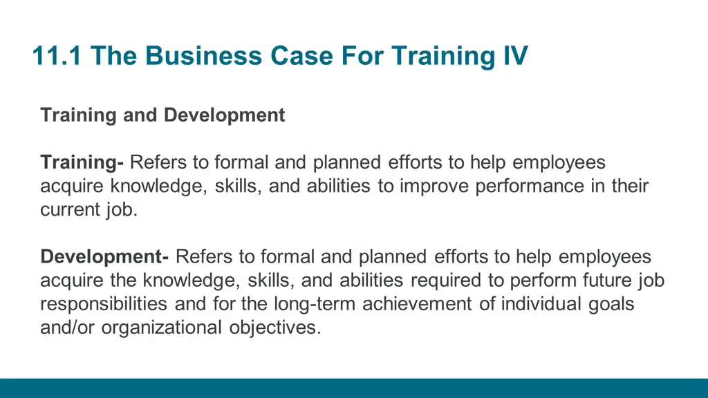 11 1 the business case for training iv