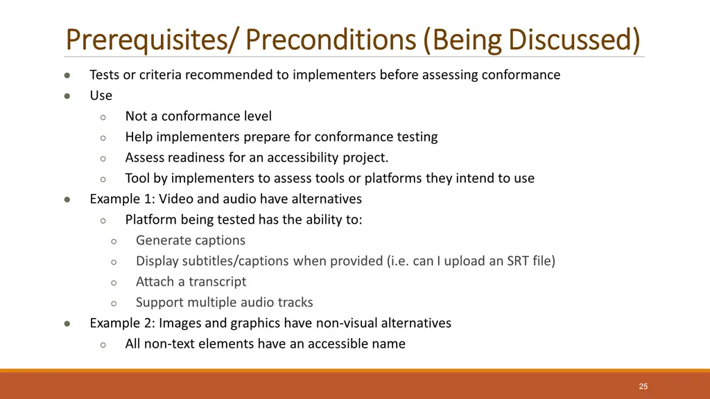 prerequisites preconditions being discussed