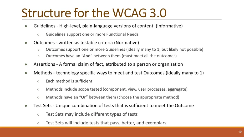 structure for the wcag 3 0 structure for the wcag