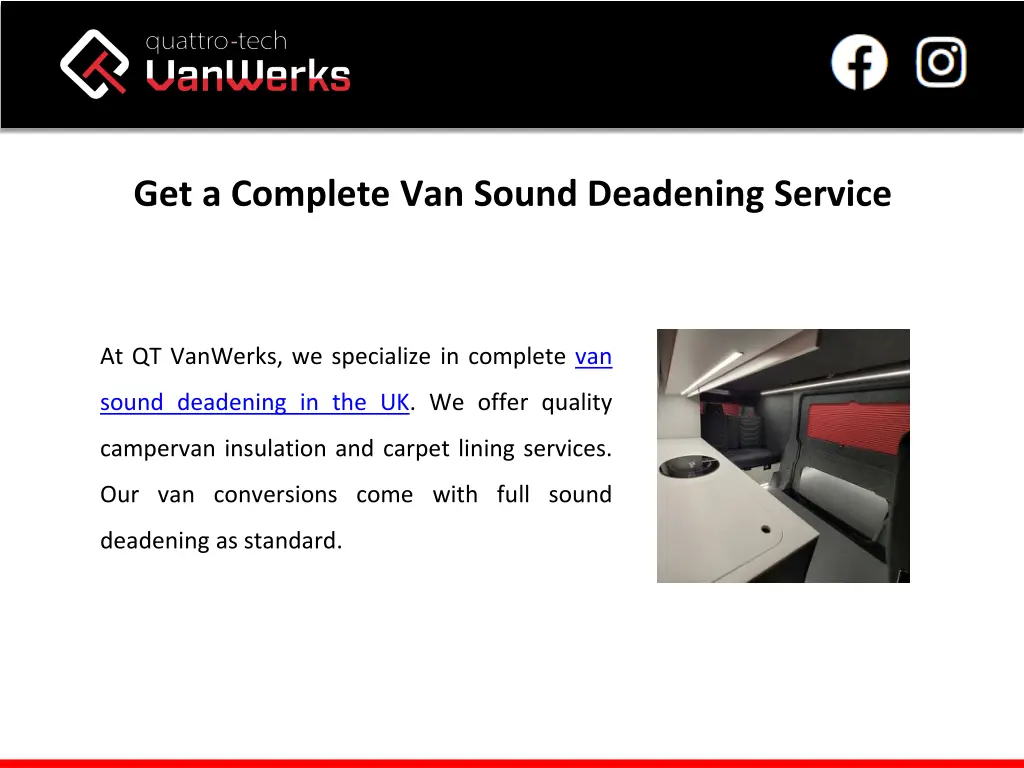 get a complete van sound deadening service