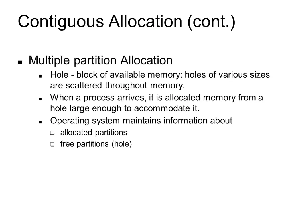 contiguous allocation cont