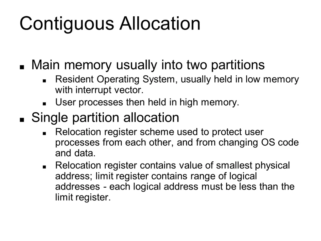 contiguous allocation