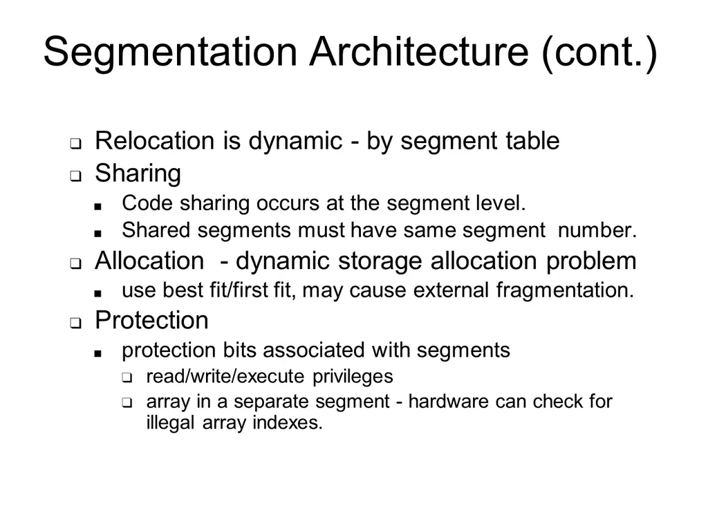 segmentation architecture cont