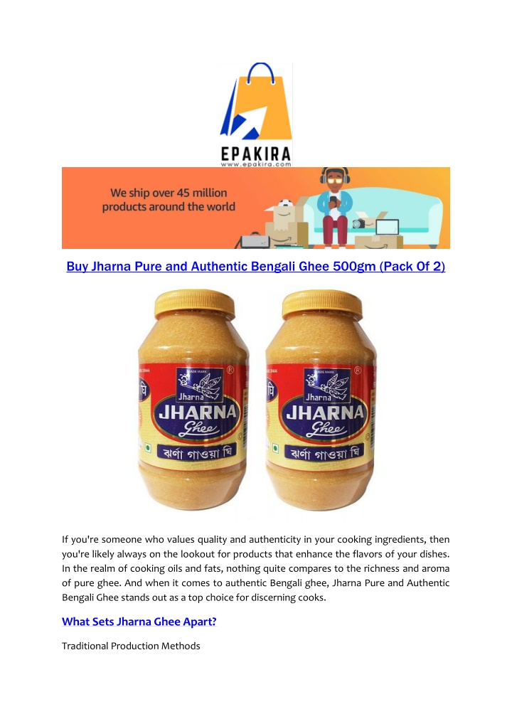 buy jharna pure and authentic bengali ghee 500gm
