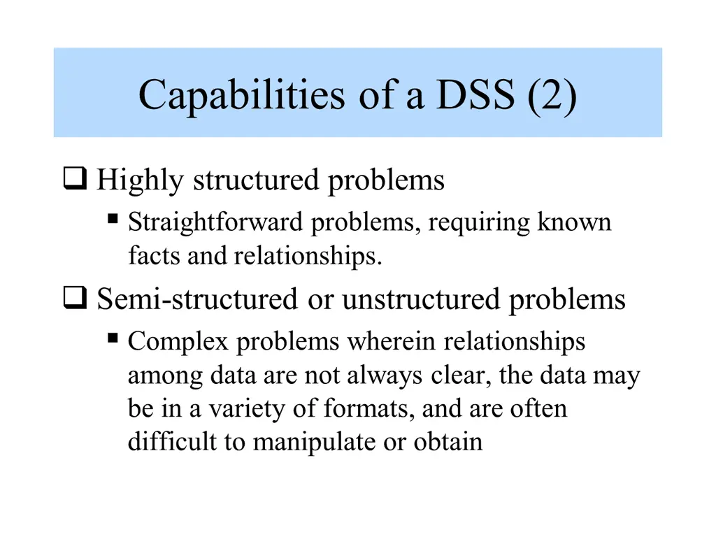 capabilities of a dss 2