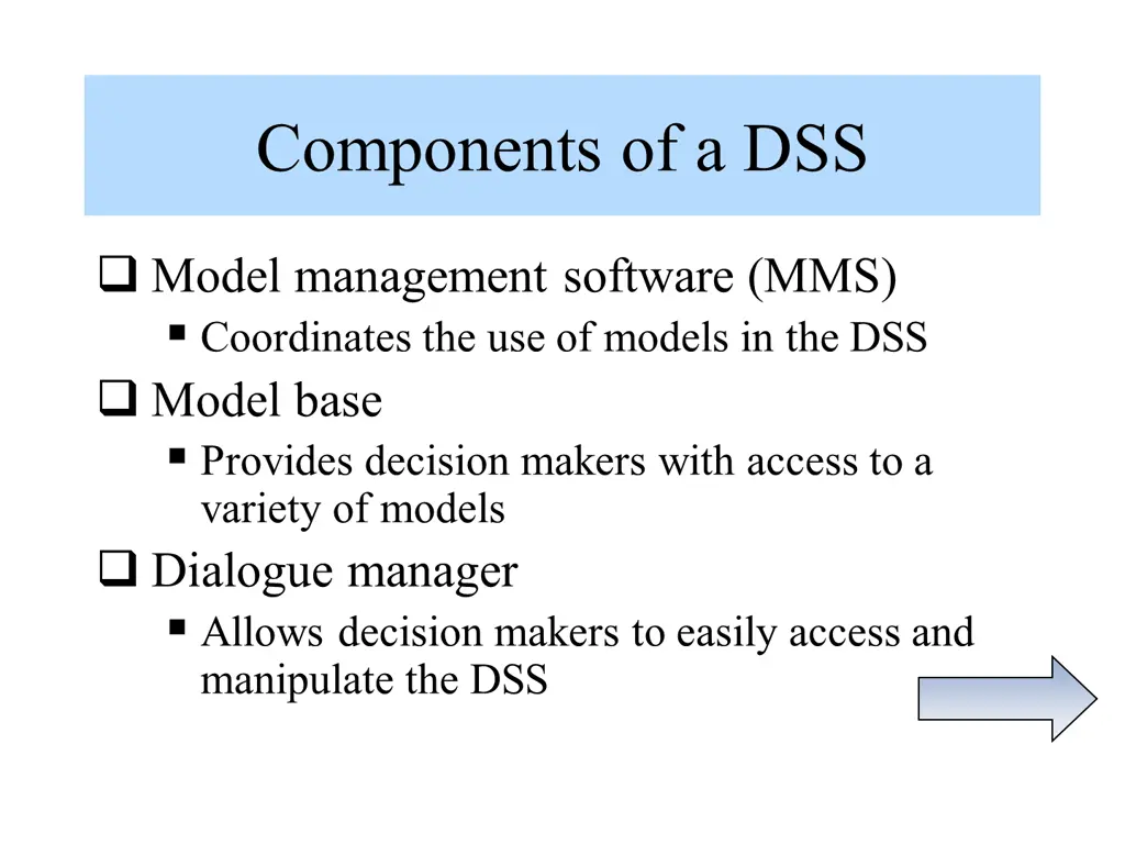 components of a dss