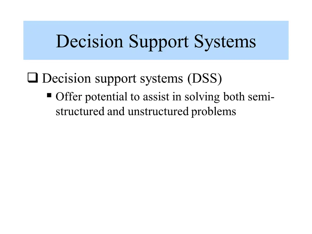 decision support systems 1
