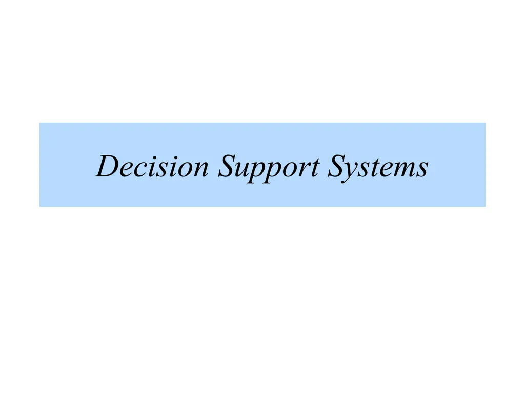 decision support systems