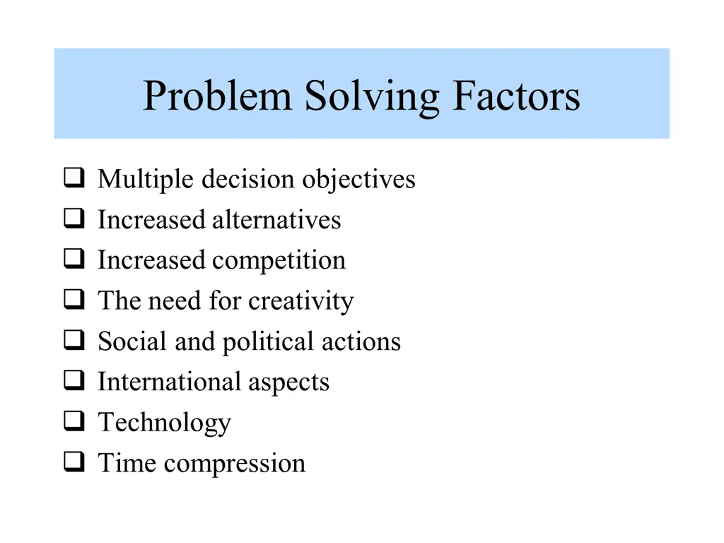 problem solving factors