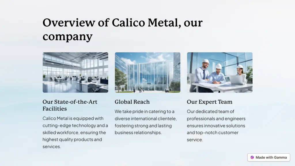 overview of calico metal our company