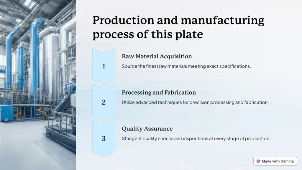 production and manufacturing process of this plate