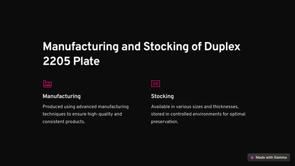 manufacturing and stocking of duplex 2205 plate