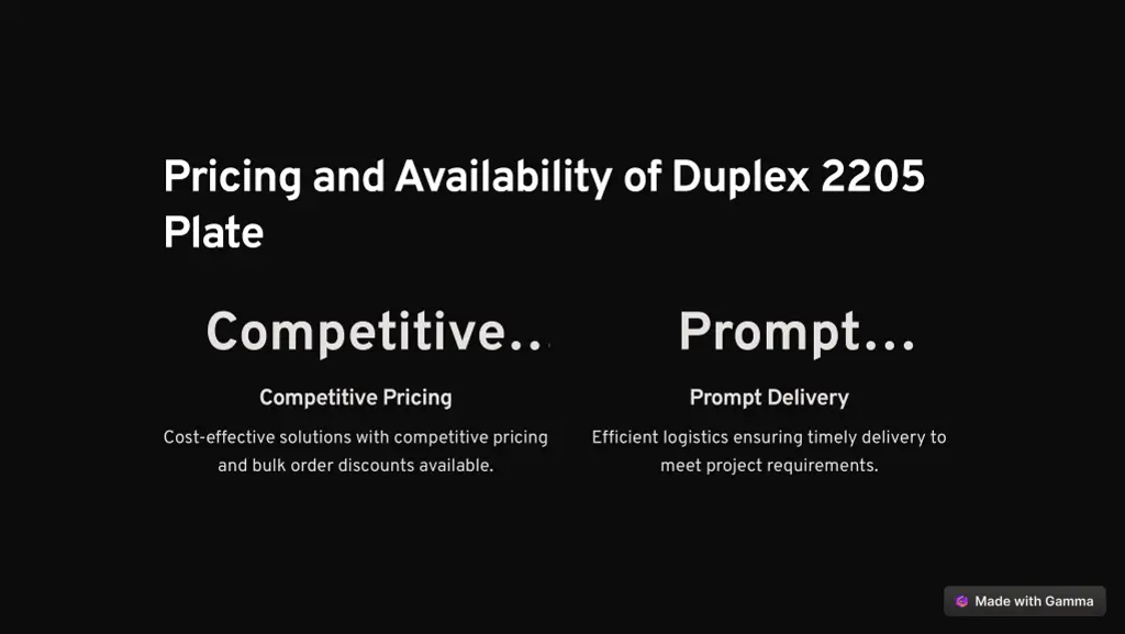 pricing and availability of duplex 2205 plate