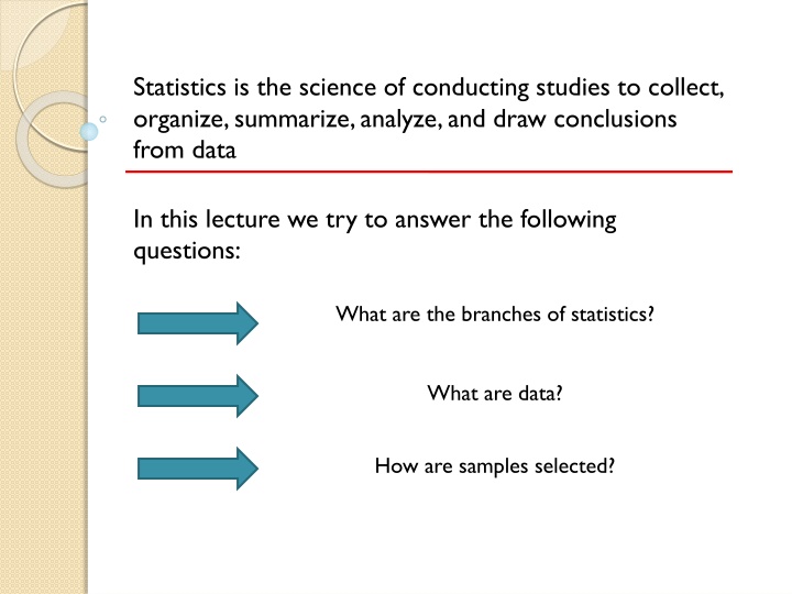 statistics is the science of conducting studies