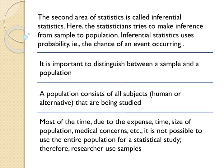 the second area of statistics is called
